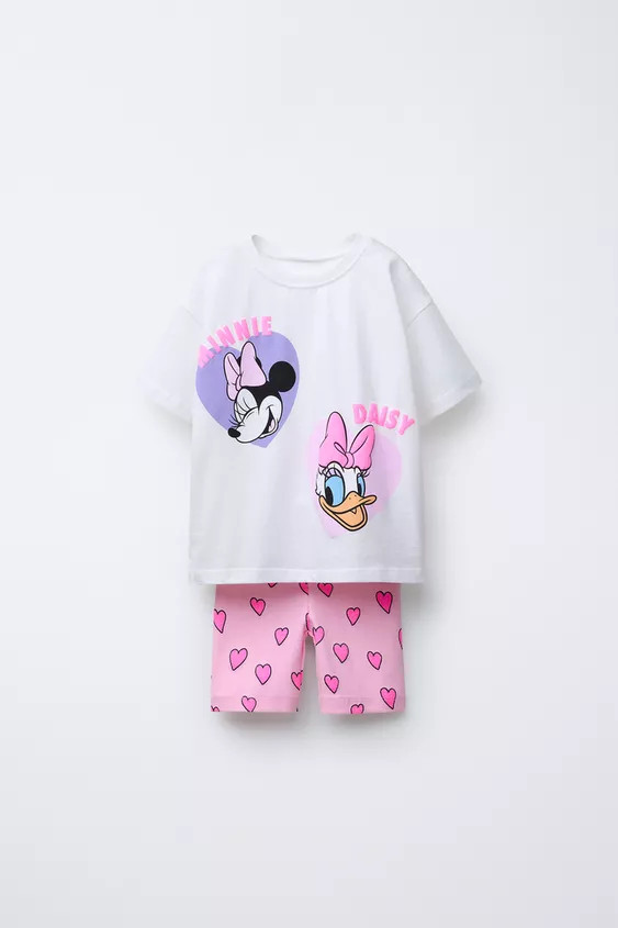 MINNIE MOUSE AND DAISY DUCK © DISNEY T-SHIRT AND BIKER LEGGINGS SET | Zara US