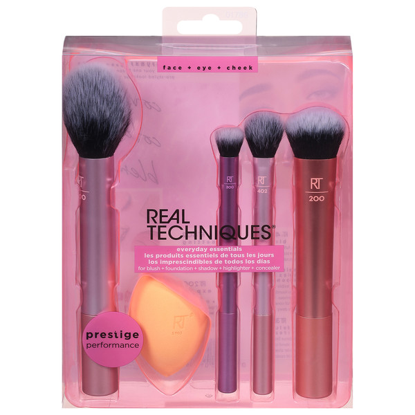 Real Techniques Brush Set, Everyday Essentials, Face + Eye + Cheek - 1 ea | Instacart