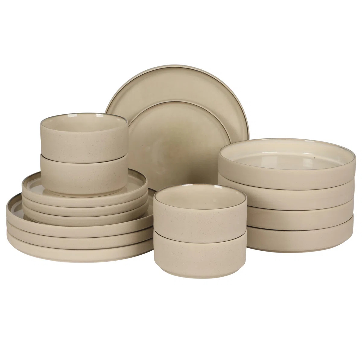 Gibson Elite Liberty Bay 16-Piece Pottery Clay Stoneware Dinnerware Set –  Taupe Reactive Glaze... | Wayfair North America