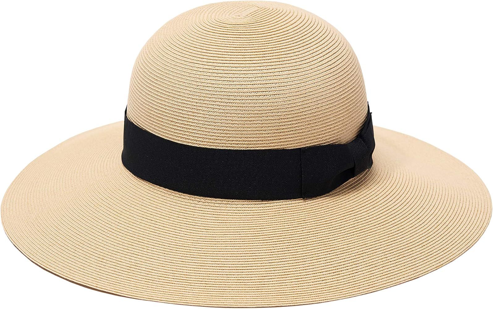 Pineapple&Star Paris Sun Beach Wide Brim Straw Hat Fine Braid UPF50+ for Women | Amazon (US)