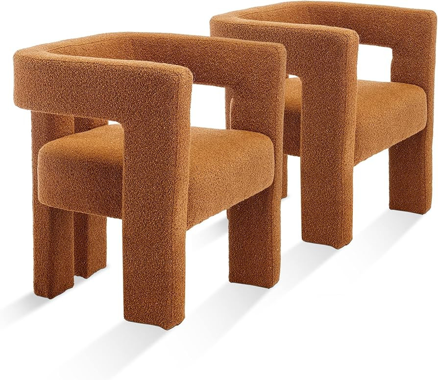 SZLIZCCC Living Room Chairs Set of 2, Modern Dining Chair, Fabric Armchair, Upholstered Barrel Ch... | Amazon (US)