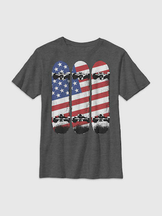 Kids American Flag Skateboards Graphic Tee | Gap (US)