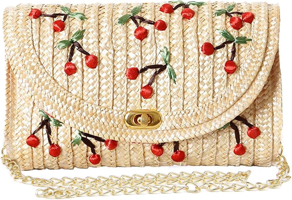 EVEOUT Pochette e Clutch in paglia intrecciata Donna Borsa a tracolla Chic Cherry da ragazza Bors... | Amazon (IT)