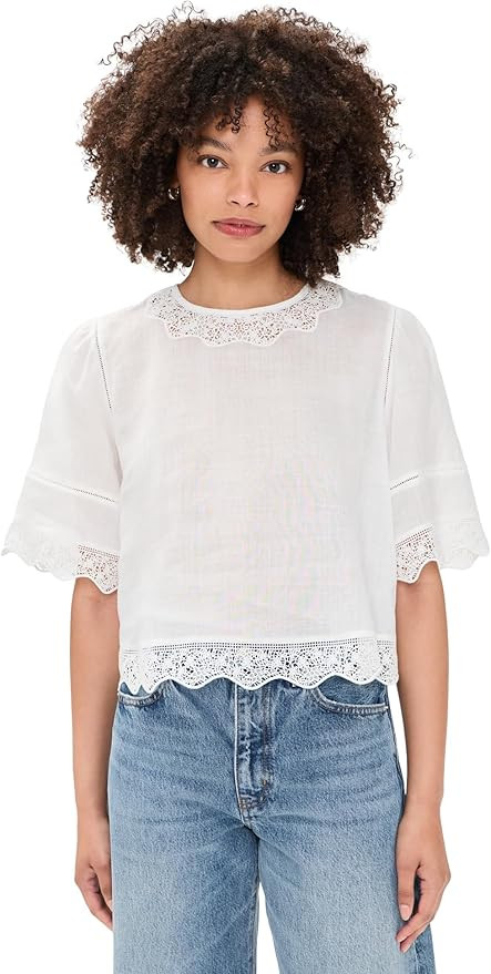 FRAME Women's The Embroidered Top | Amazon (US)