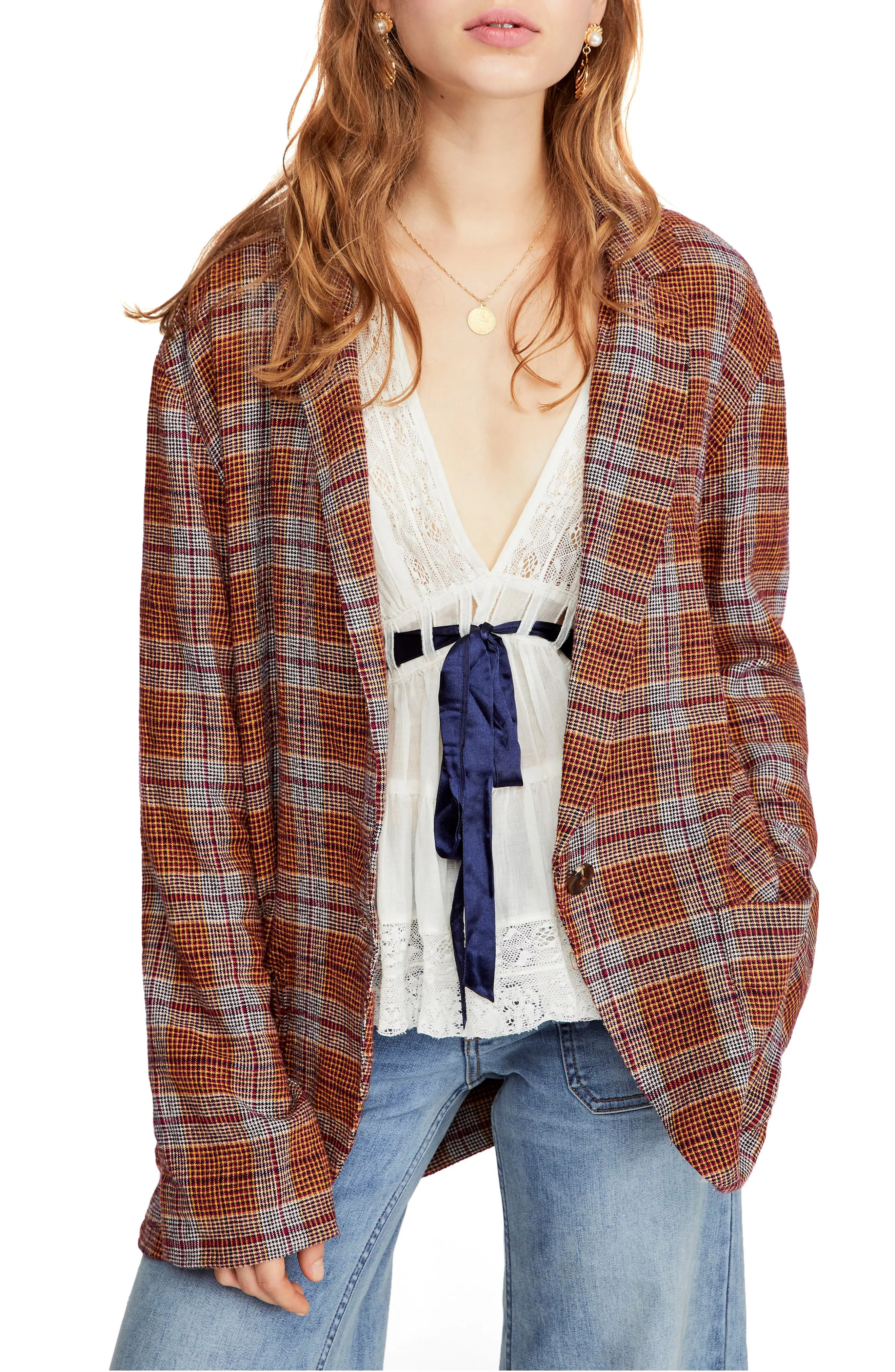 Women's Free People Simply Plaid Blazer | Nordstrom