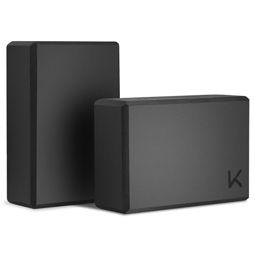 Yoga Block, High Density EVA Foam Blocks for Yoga, Pilates, Meditation, Aid Balance, Support and Deepen Poses - Non-Slip Lightweight Durable(2-Pack-Grey) | Amazon (US)