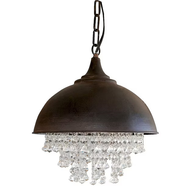 13.25" x 15" Metal Chandelier with Crystals Black - 3R Studios | Target