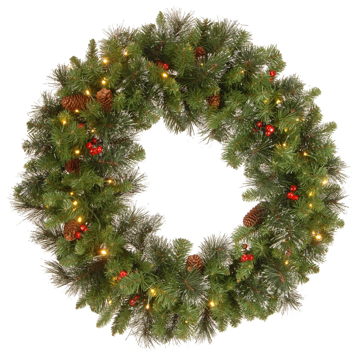 Crestwood Spruce Wreath with LED Lights | Wayfair North America