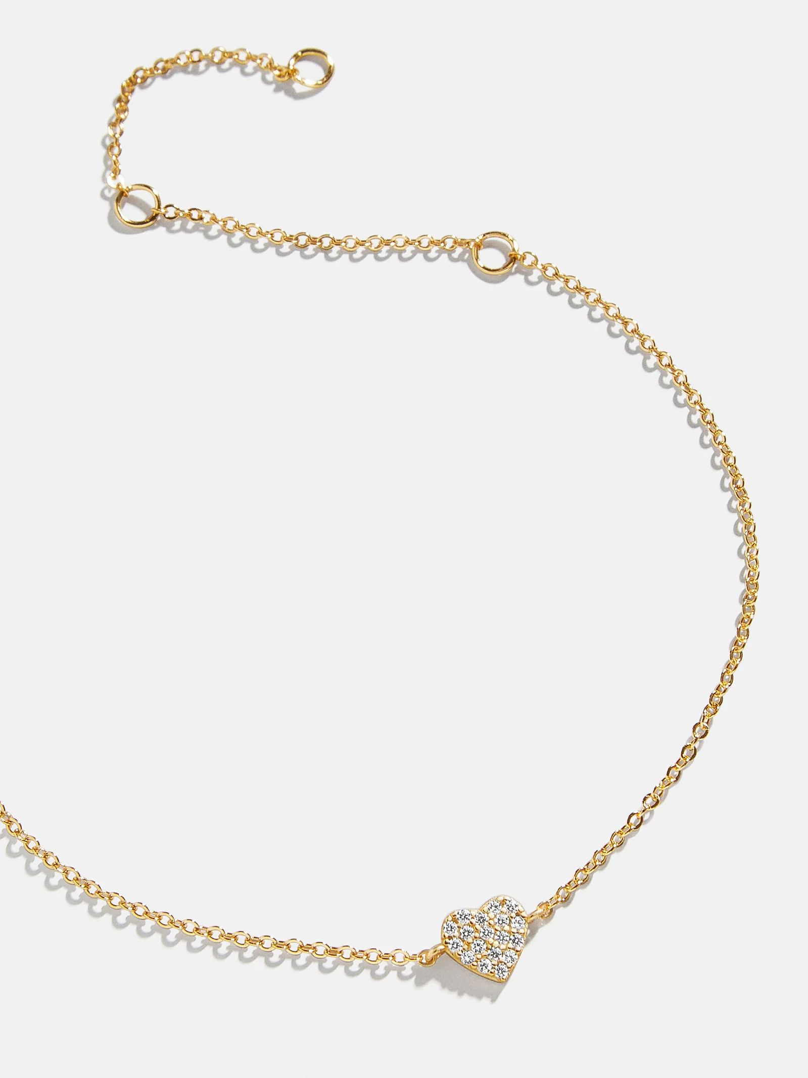 18K Gold Heart Bracelet - Pavé Heart | BaubleBar (US)