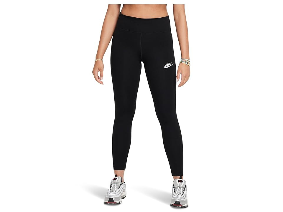 Nike Kids Sportswear Classic High-Waisted Leggings (Little Kid/Big Kid) Girl's Clothing Black/White : SM (7-8 Big Kid) | Zappos