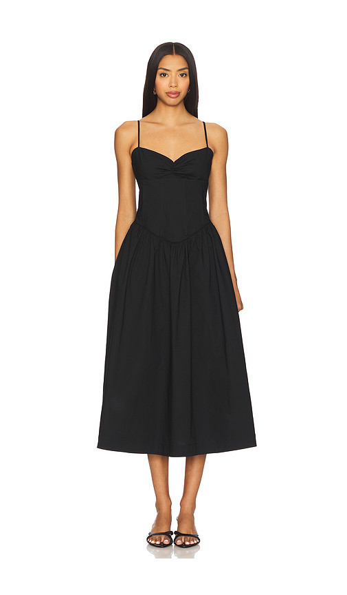 Camila Coelho Moroccan Midi Dress in Black. Taglia S. Also in XS, M. | Revolve Clothing (Global)