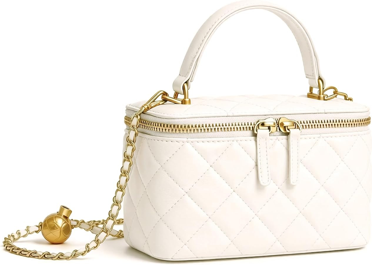 Mini Quilted Crossbody Purse for Women Small Leather Square Box Designer Top Handle Bag Evening H... | Amazon (US)