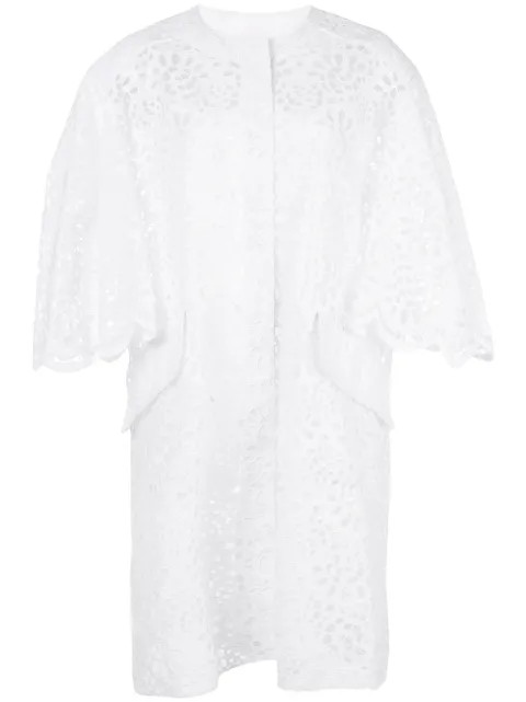 floral laser-cut coat | Farfetch (US)