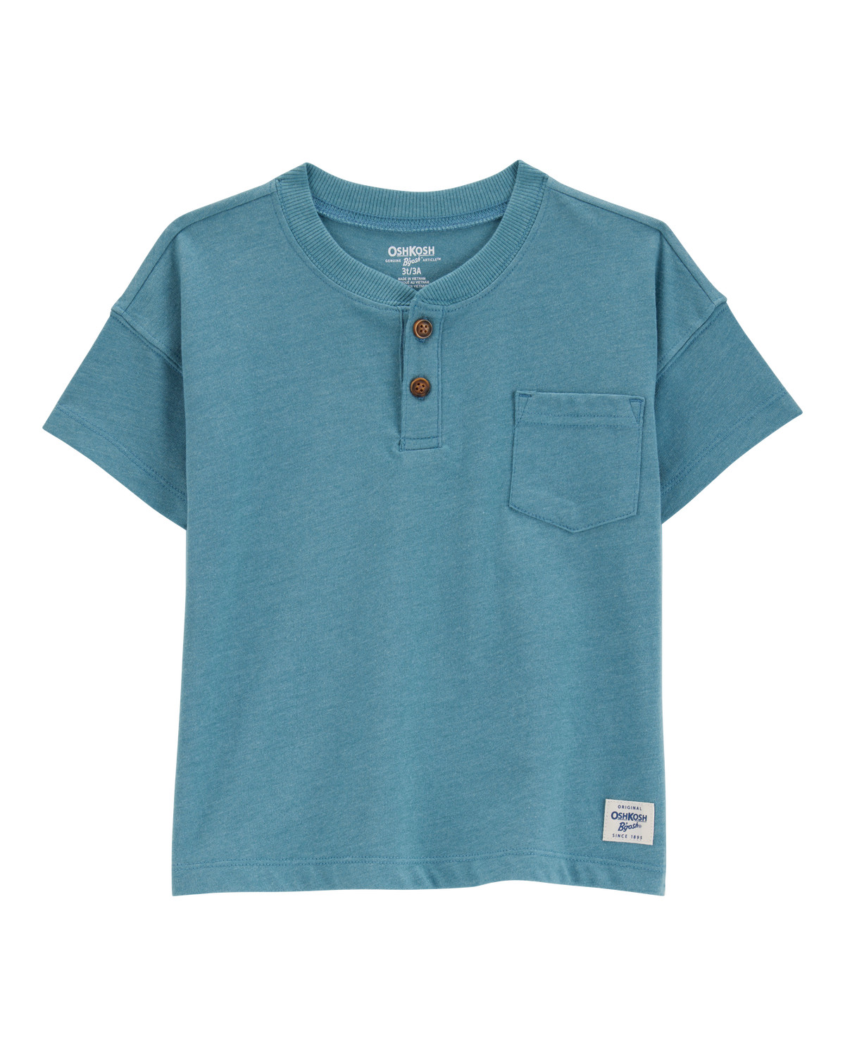Toddler Pocket Henley Tee - Teal - OshKosh | Carter's | Carter's Inc