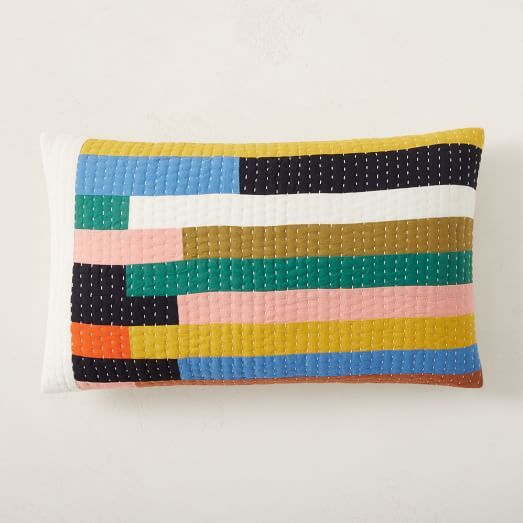 Colorblock Verging Stripe Pillow Cover | West Elm (US)