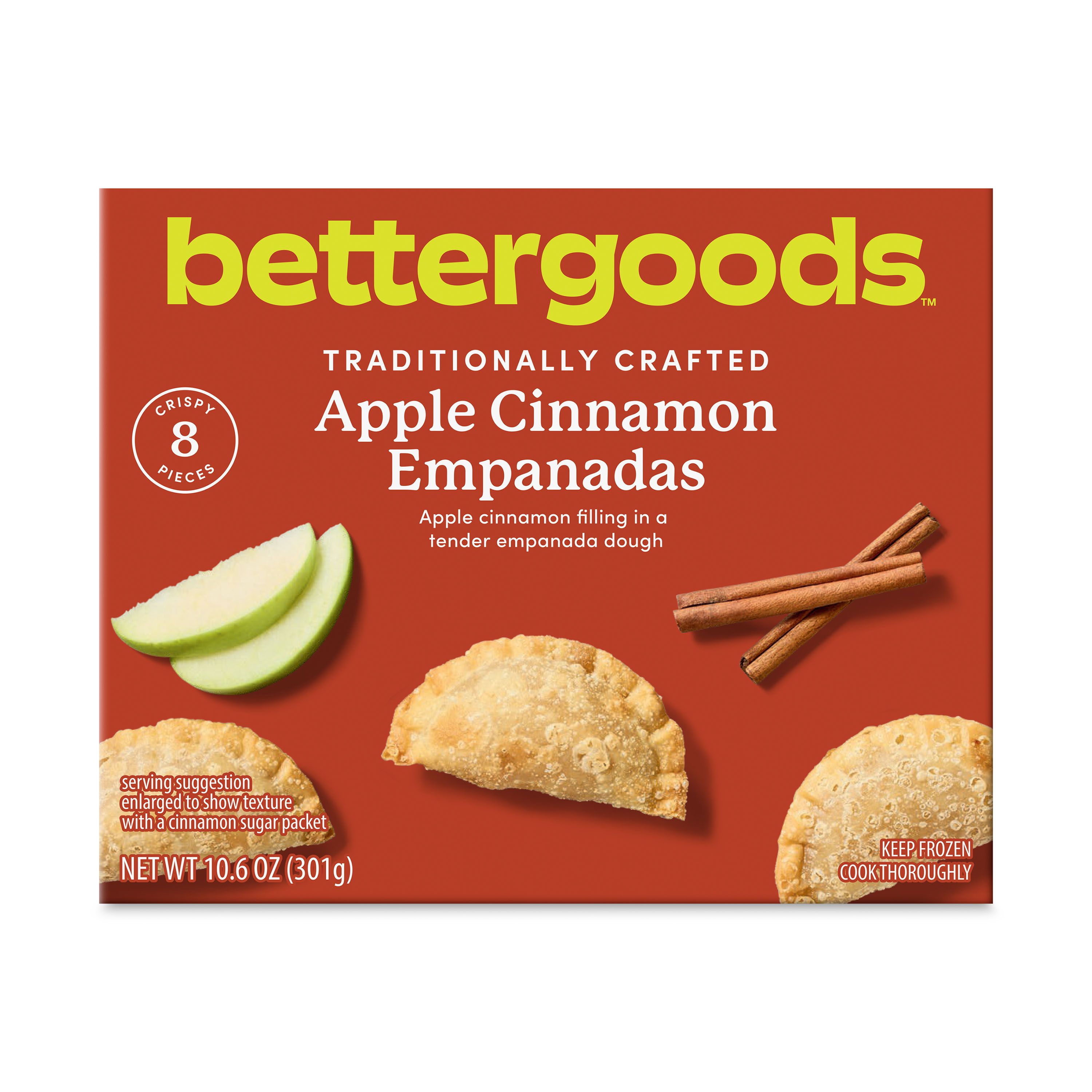 bettergoods Apple Cinnamon Empanadas, 10.6 oz, 8 Count (Frozen) | Walmart (US)