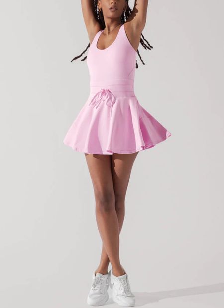 Twirl active dress, tennis dress. Athleisure dress, bubblegum pink