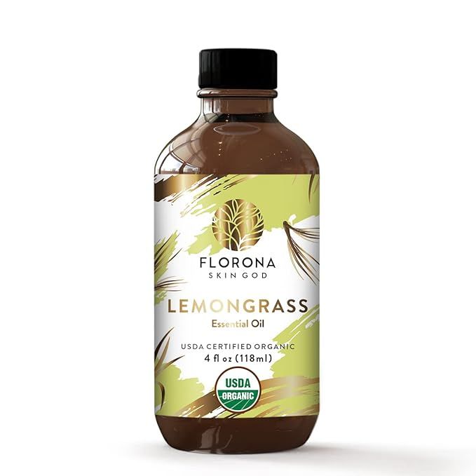 Florona Organic Lemongrass Essential Oil 4 Oz USDA Certified - 100% Pure and Natural lemongrass o... | Amazon (US)