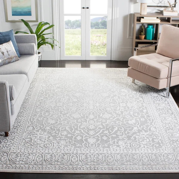 Calidia Floral Light Gray/Cream Area Rug | Wayfair North America