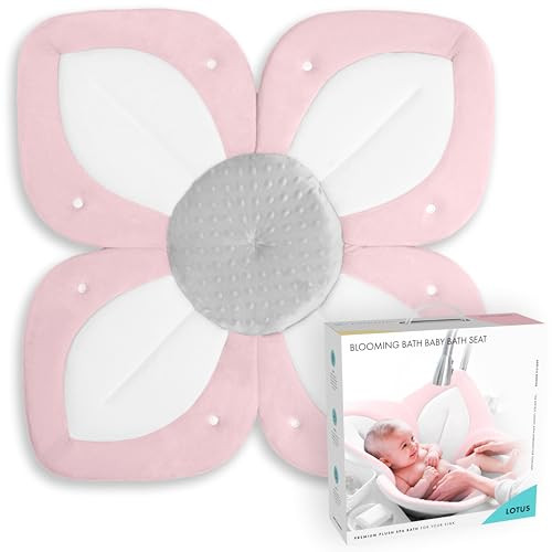 Blooming Bath Baby Bath Seat - Baby Tubs for Newborn Infants to Toddler 0 to 6 Months and Up - Infant Essentials Must Haves - The Original Washer-Safe Flower Seat - Lotus, Pink/White/Gray | Amazon (US)