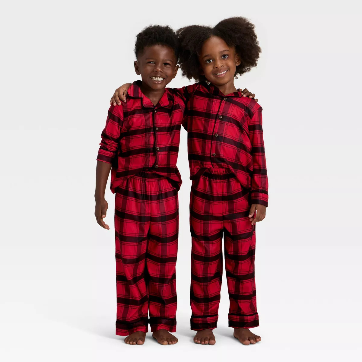Toddler Plaid Long Sleeve Shirt and Pants Holiday Matching Family Pajama Set - Wondershop™ Red/... | Target