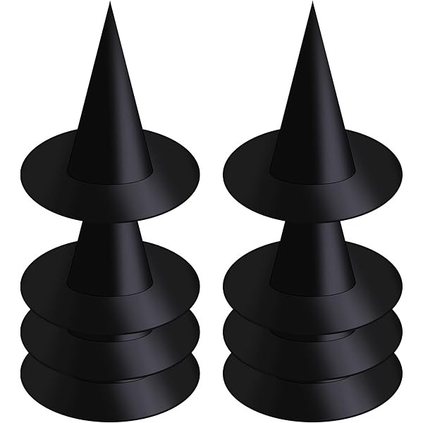 Tatuo Halloween Witch Hat Witch Costume Accessory for Halloween Christmas Party, Black (8 Pieces) | Amazon (US)