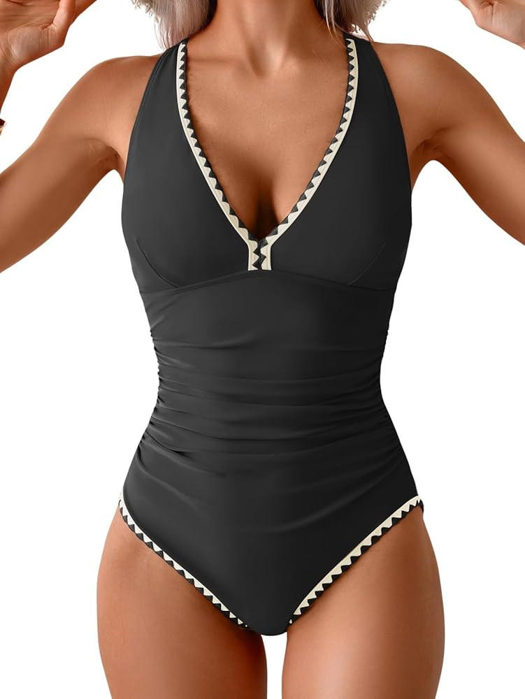 B2prity One Piece Swimsuit for Women Bathing Suit Swimwear
        Push Up, Tummy Control, Ruched... | Amazon (US)