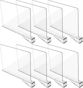 Hmdivor Clear Acrylic Shelf Dividers, Closets Shelf and Closet Separator for Organization in Bedr... | Amazon (US)