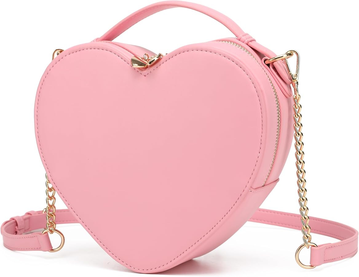 lola mae Heart Shape Satchel Crossbody Purse for women Zip Around Shoulder Bag | Amazon (US)