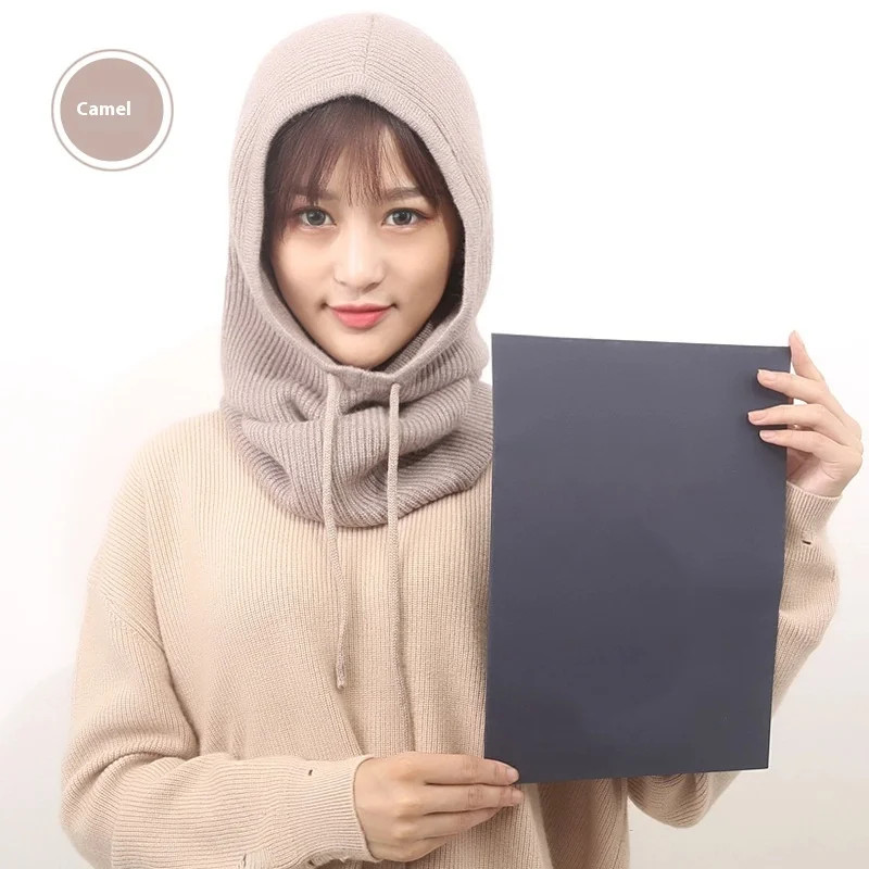 Women Hood hat Winter Cashmere Knitted Hats Ski Mask Ski Cap Outdoor-camel- Warm Face Mask Windpr... | Walmart (US)