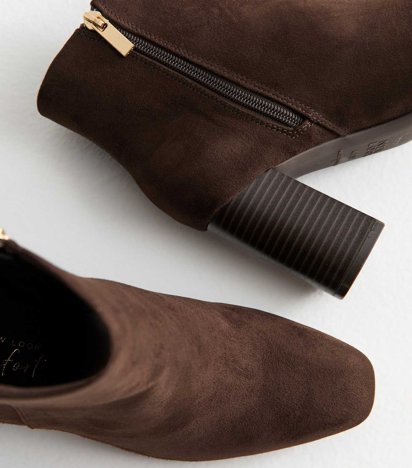 Brown Faux Suede Block Heel Ankle Boots | New Look | New Look (UK)