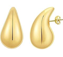 Teardrop Earrings Dupes for Women Gold/Silver Chunky Hoop Earring Dangle Water Drop Hypoallergeni... | Amazon (US)