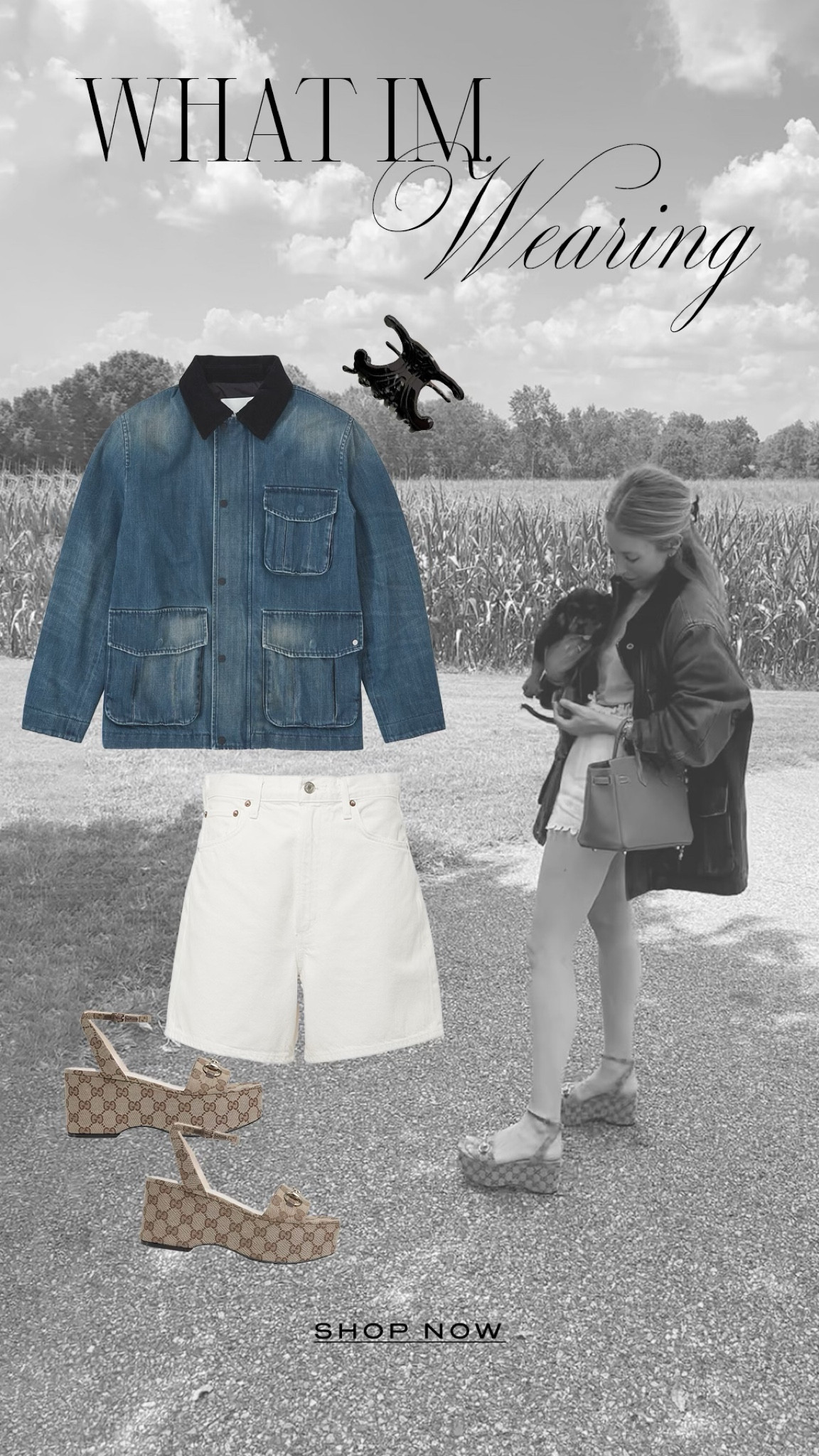 What I wore to pick up Dolly! This Closed jacket is the perfect transition piece. 