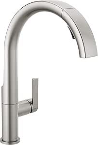 Delta Faucet Keele Brushed Nickel Kitchen Faucet, Kitchen Faucets with Pull Down Sprayer, Kitchen... | Amazon (US)
