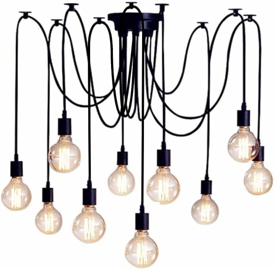Lonruis Spider Lights Chandelier 10 Arms DIY Multiple Pendant Ceiling lamp Lighting kit fixtures ... | Amazon (US)