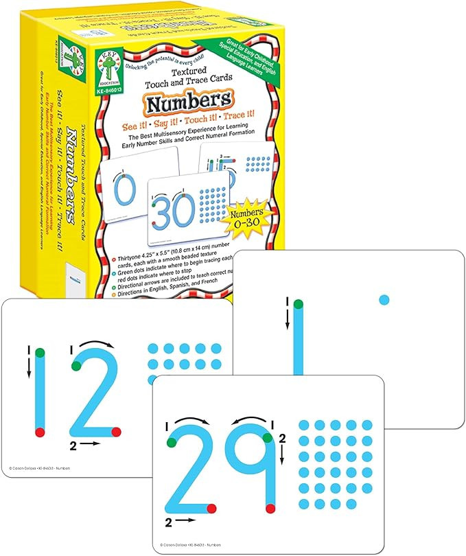 Textured Touch and Trace Cards, Interactive Math Manipulatives with Dots for Tracing, Large Numbe... | Amazon (US)