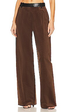 Helsa Corduroy Pleated Pant in Brown from Revolve.com | Revolve Clothing (Global)