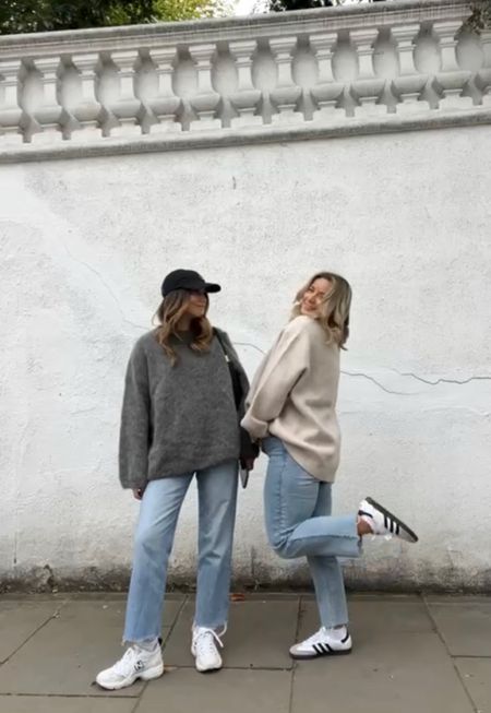 The comfy autumn outfit of my dreams - styling a black cap with mohair blend oversized grey knit from H&M and straight leg jeans - with my trusty dad trainers from new balance 🤎🍂 

#LTKeurope #LTKfindsunder50 #LTKstyletip
