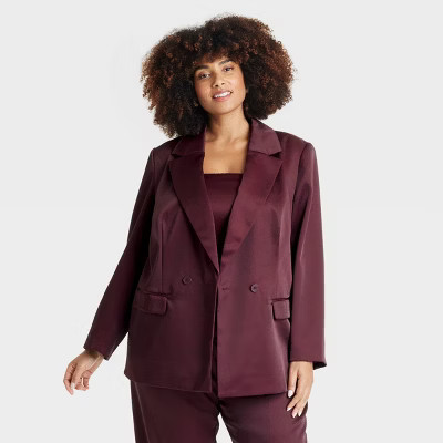 Women's Structured Satin Blazer - A New Day™ | Target