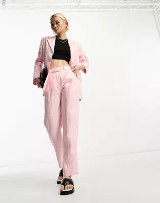 & Other Stories linen blazer and pants set in pink | ASOS (Global)
