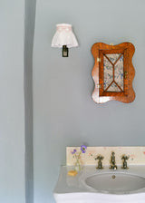 Edit 58 x Smock London Elsie Lampshade Skirt White Grid with Dusty Pink Bows Hand Smocking | Smock London