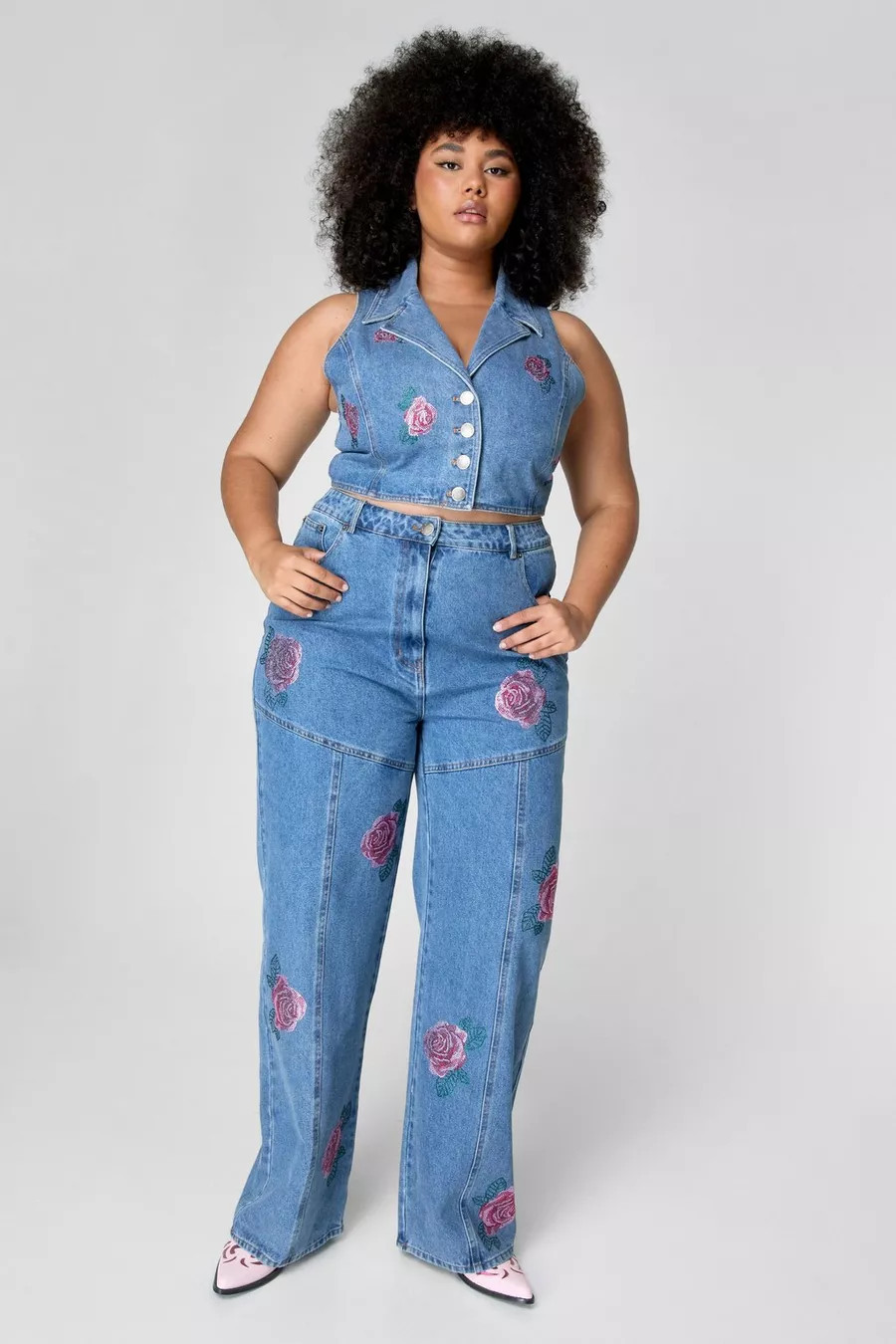 Plus Rose Hotfix Denim Jean | Nasty Gal US