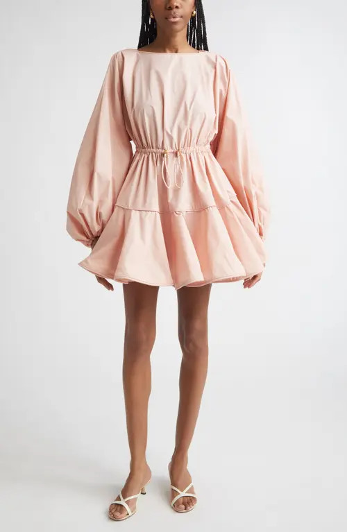 Zimmermann Alchemy Long Sleeve Minidress in Peach at Nordstrom, Size 1 | Nordstrom