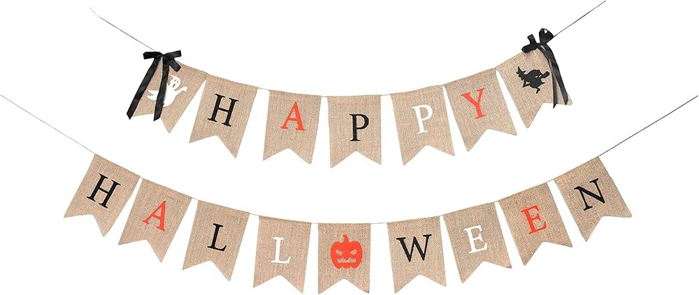 Mandala Crafts Happy Halloween Banner - Halloween Garland Decorations for Party Indoor Outdoor Of... | Amazon (US)