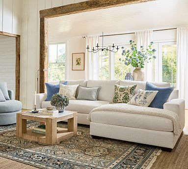 Big Sur Square Arm Chaise Sectional (114"–156") | Pottery Barn (US)