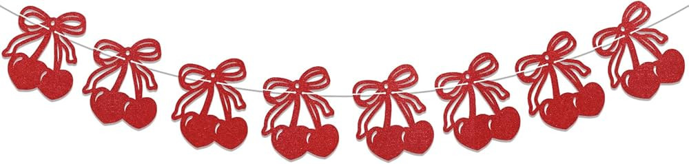 Cherry Banner - Cherry Fruit Hanging Decor, Cherry Theme Home Decor Banner Decoration for Christm... | Amazon (US)