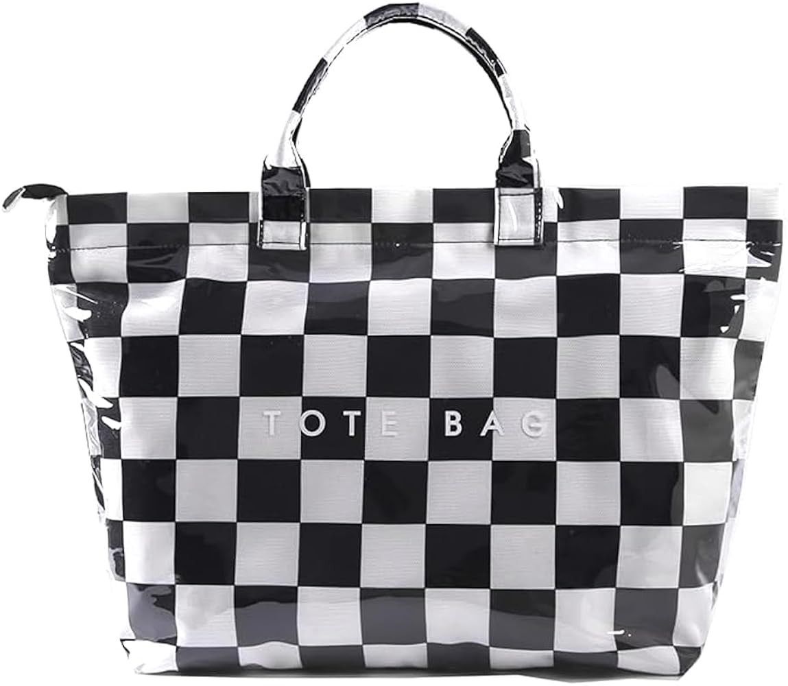 Tote Bag for Women Large PVC Tote Bag Letters Print Plastic Handbag for Christmas Gift | Amazon (US)
