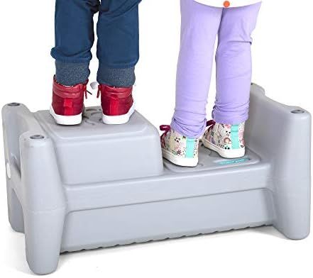 Simplay3 Sibling Step Stool - 2 Sided Extra Wide Sit and Stand Multiple Height Lightweight Anti S... | Amazon (US)