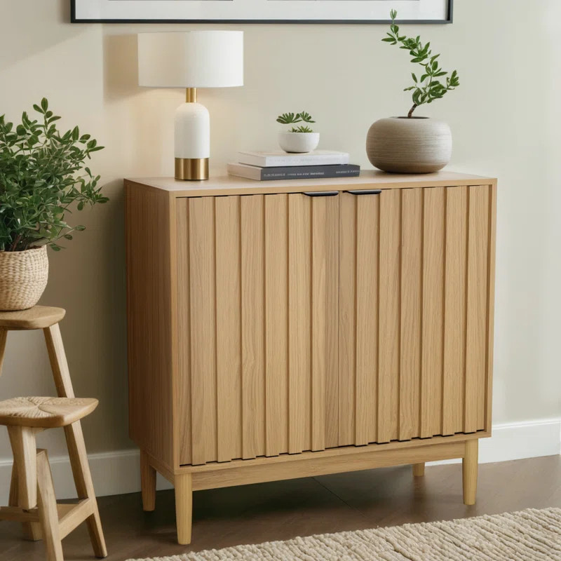 31" Sideboard, Accent Cabinet,Fluted Sideboard Cabinet with Storage | Wayfair North America