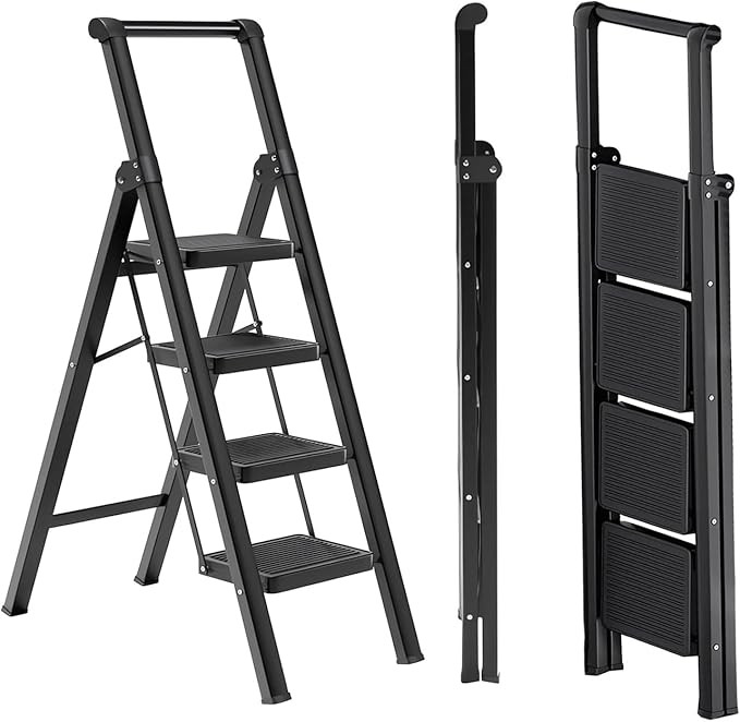 4 Step Ladder,Folding Step Stool with Widen Anti-Slip Pedals,Sturdy Carbon Steel Ladder,Convenien... | Amazon (US)